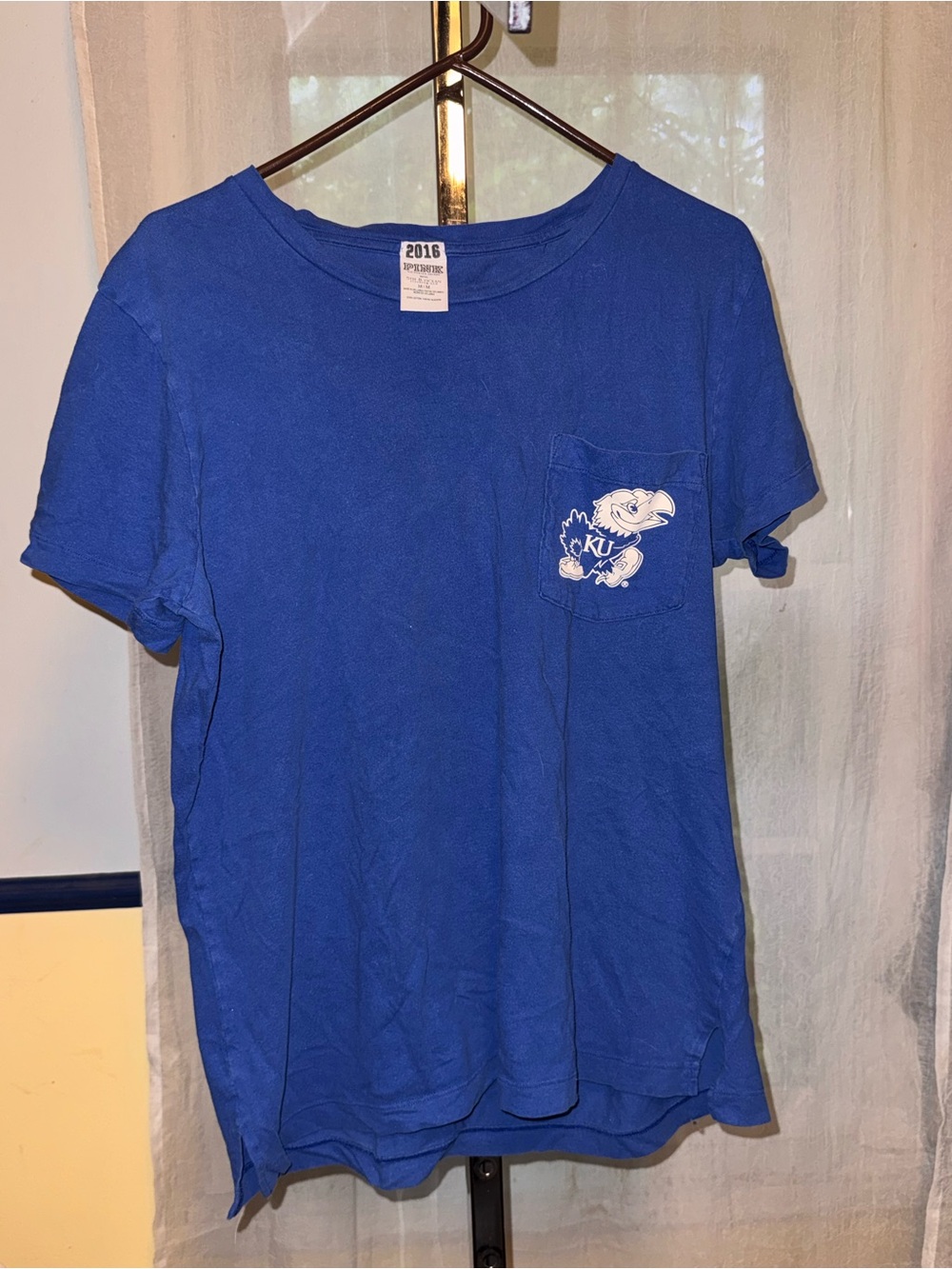 Victorias Secret Pink Medium KU Jayhawks Basketball Tee Shirt
